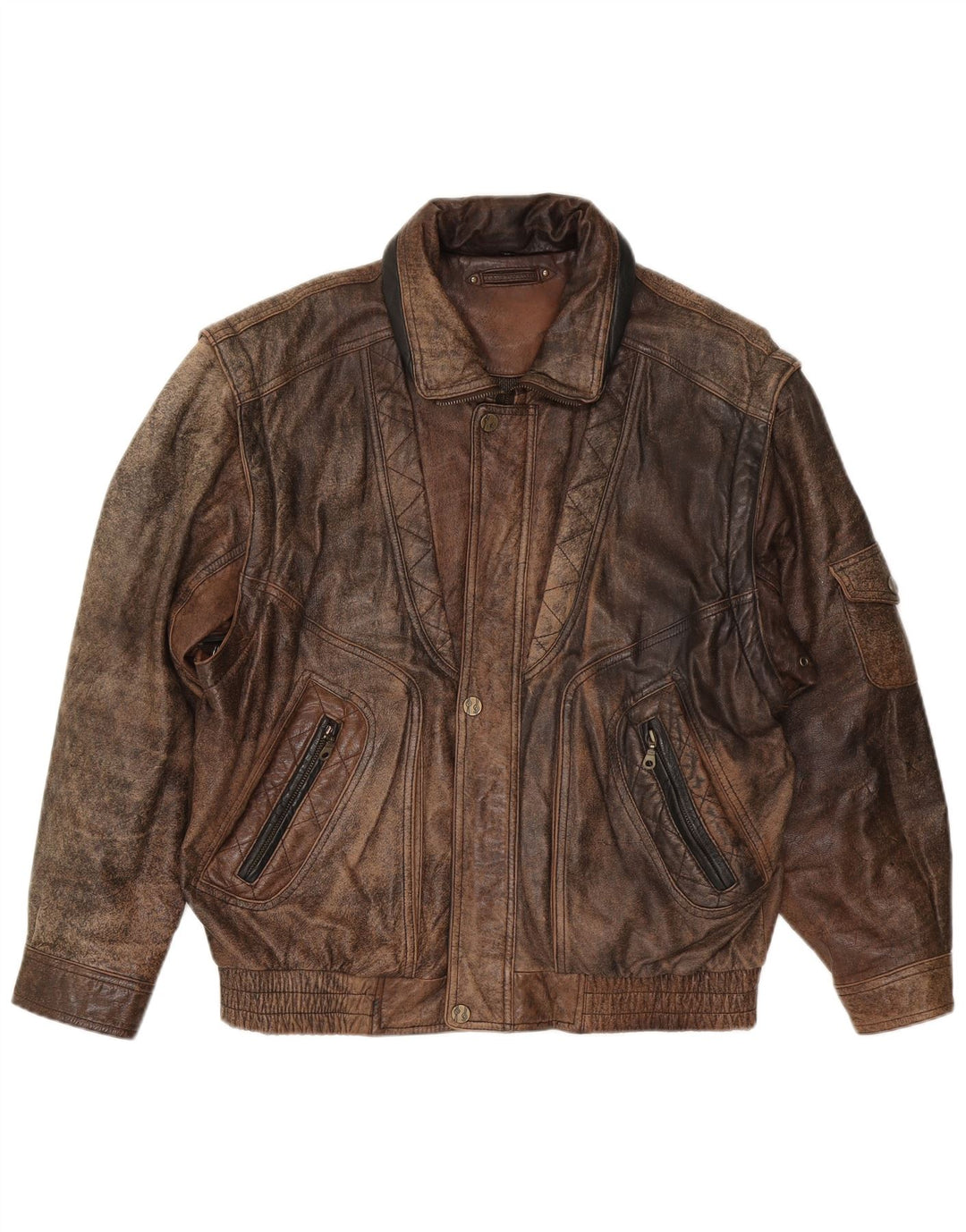 Berto Lucci Ανδρικό Δερμάτινο Μπουφάν UK 40 Large Brown Δερμάτινο