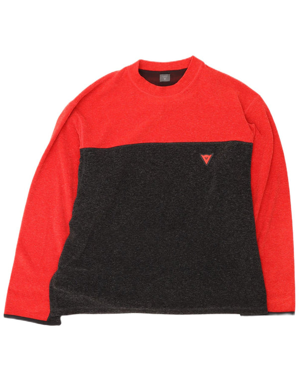 DAINESE Mens Top Long Sleeve XL Red Colourblock Polyester