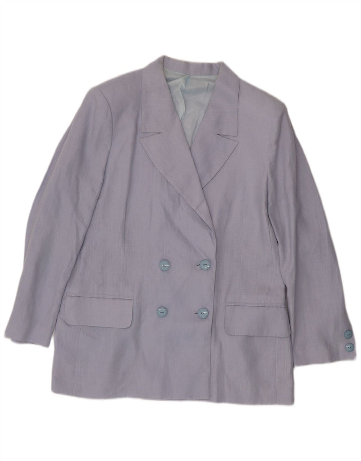 Vintage Γυναικείο Μπλέιζερ Διπλό Μπουφάν UK 14 Large Blue