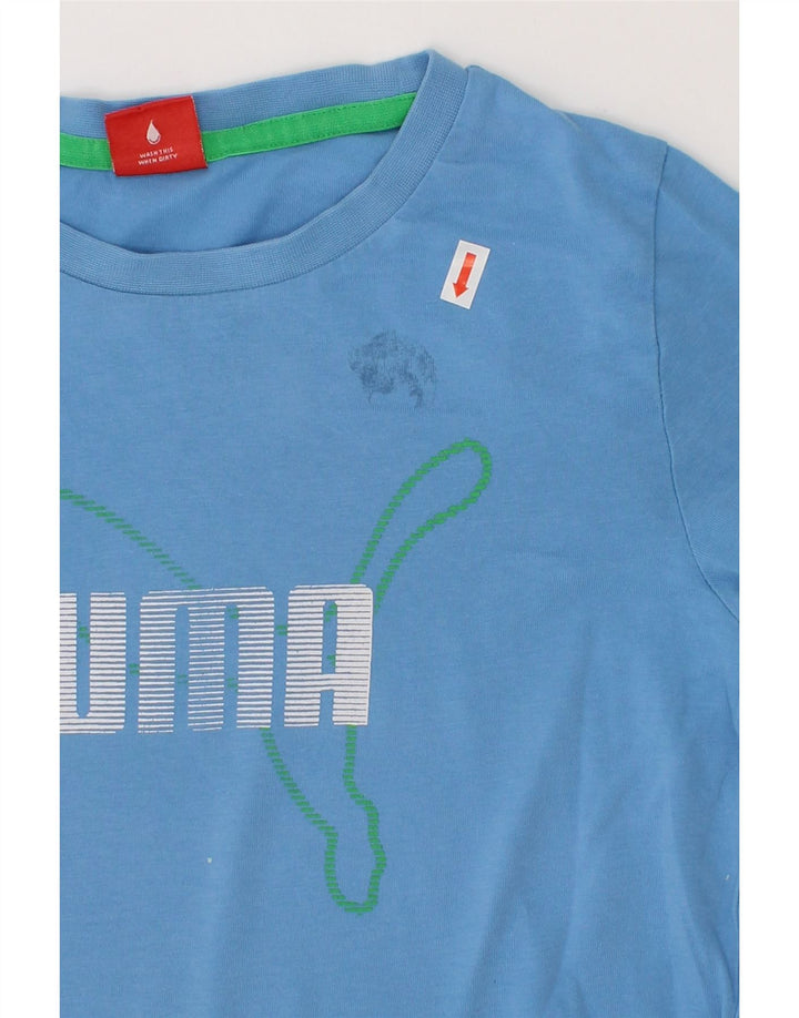 PUMA Boys Graphic T-Shirt Top 9-10 Years Medium  Blue Cotton Vintage Puma and Second-Hand Puma from Messina Hembry 
