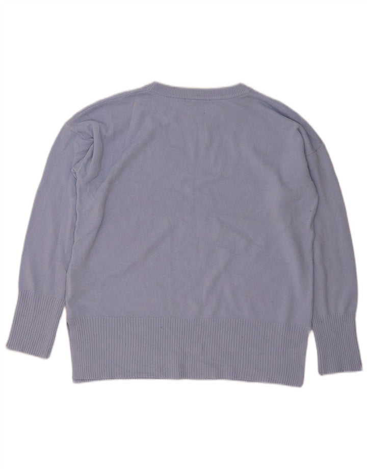 Oasis Γυναικείο Abstract Pattern πουλόβερ με λαιμόκοψη UK 14 Medium Blue