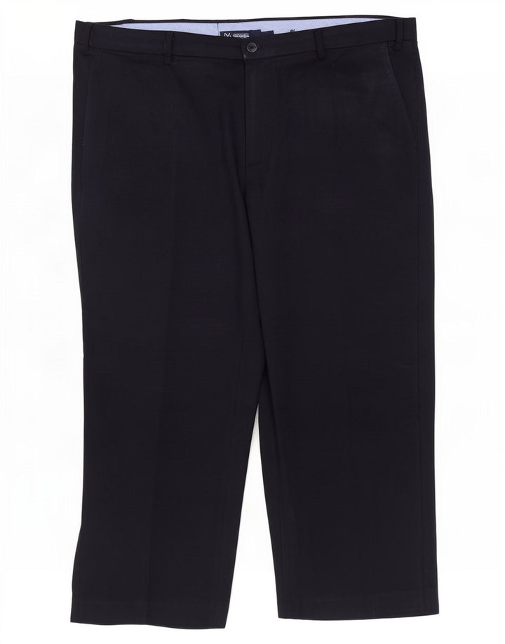 Ανδρικό κανονικό κομμένο παντελόνι Marks & Spencer W44 L26 Navy Blue Polyester