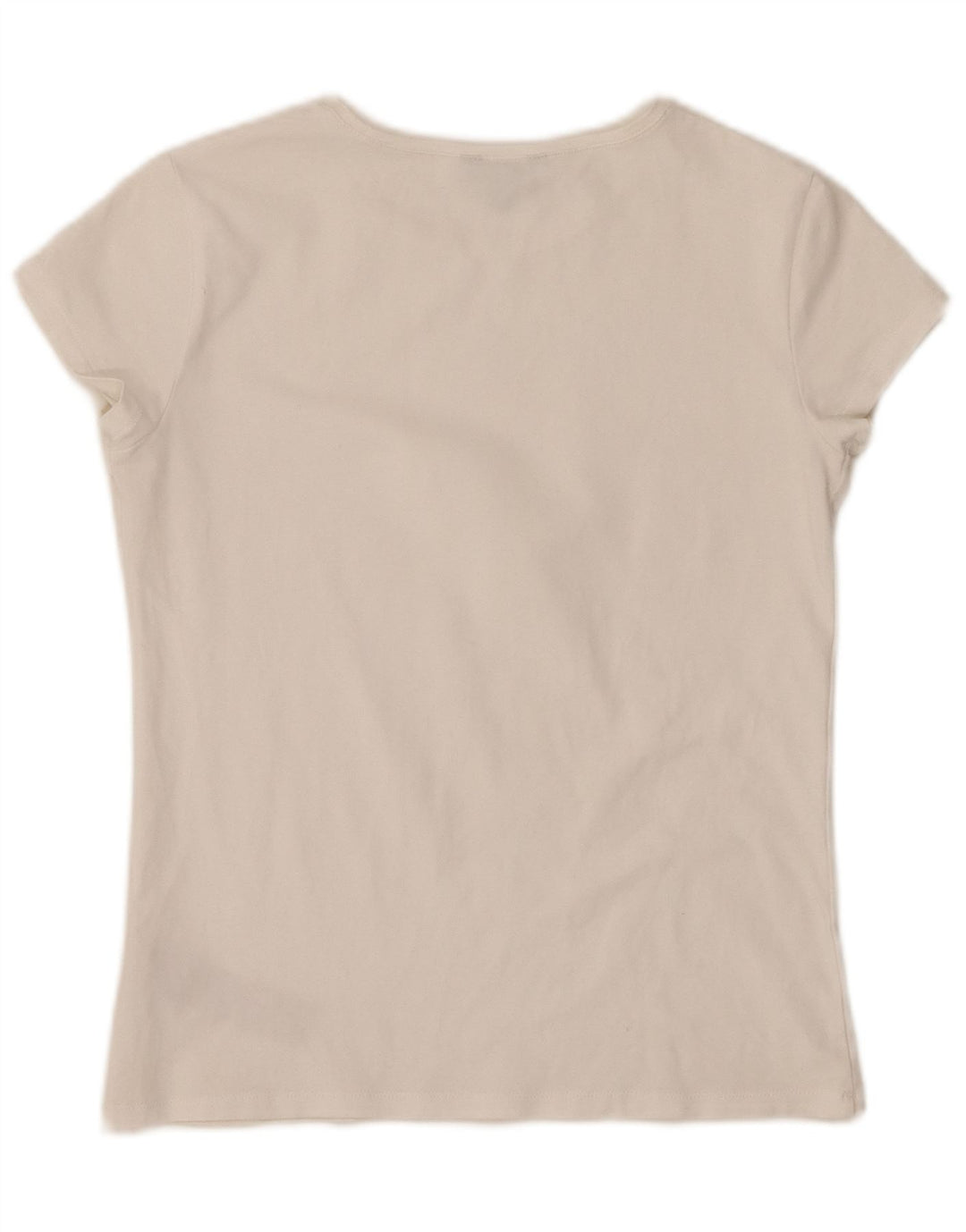 MASSIMO DUTTI Γυναικείο T-Shirt Top UK 8 Small White Βαμβακερό