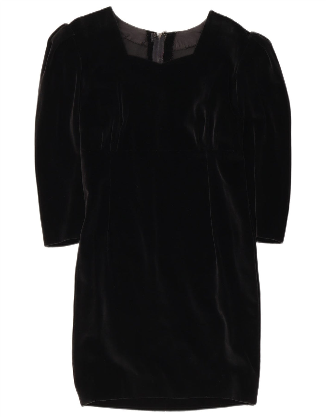 Vintage γυναικείο φόρεμα με μανίκια 3/4 UK 10 Small μαύρο