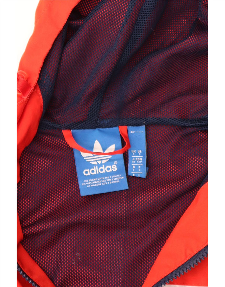 Ανδρικό μπουφάν βροχής με κουκούλα ADIDAS UK 36 Small Red Colorblock Πολυεστέρας