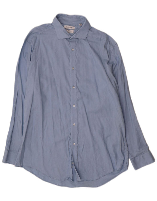 Ανδρικό πουκάμισο Calvin Klein Slim Fit Μέγεθος 17 XL Μπλε βαμβακερό ρίγες