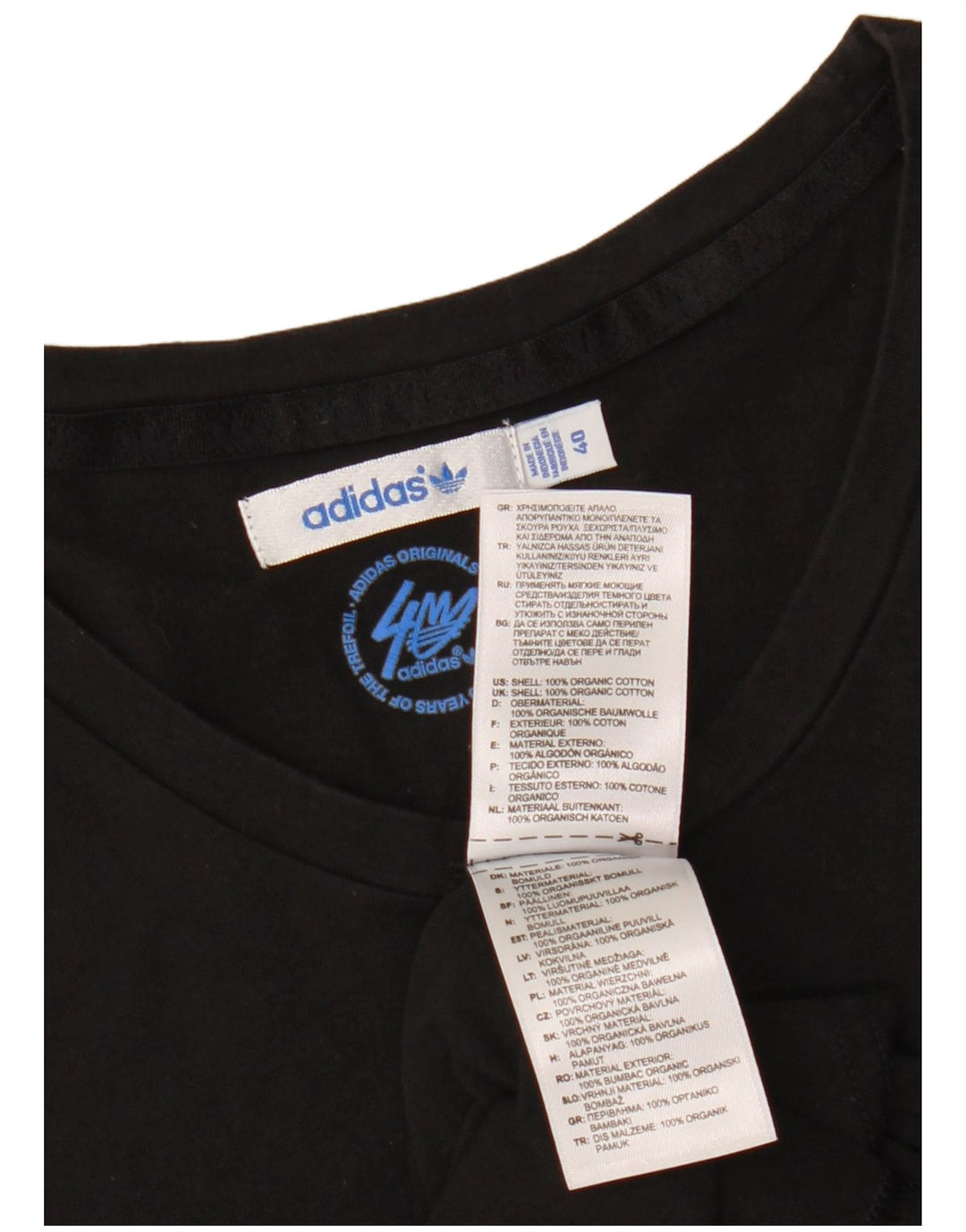 Γυναικείο γραφικό μπλουζάκι ADIDAS Top IT 40 Small μαύρο βαμβακερό