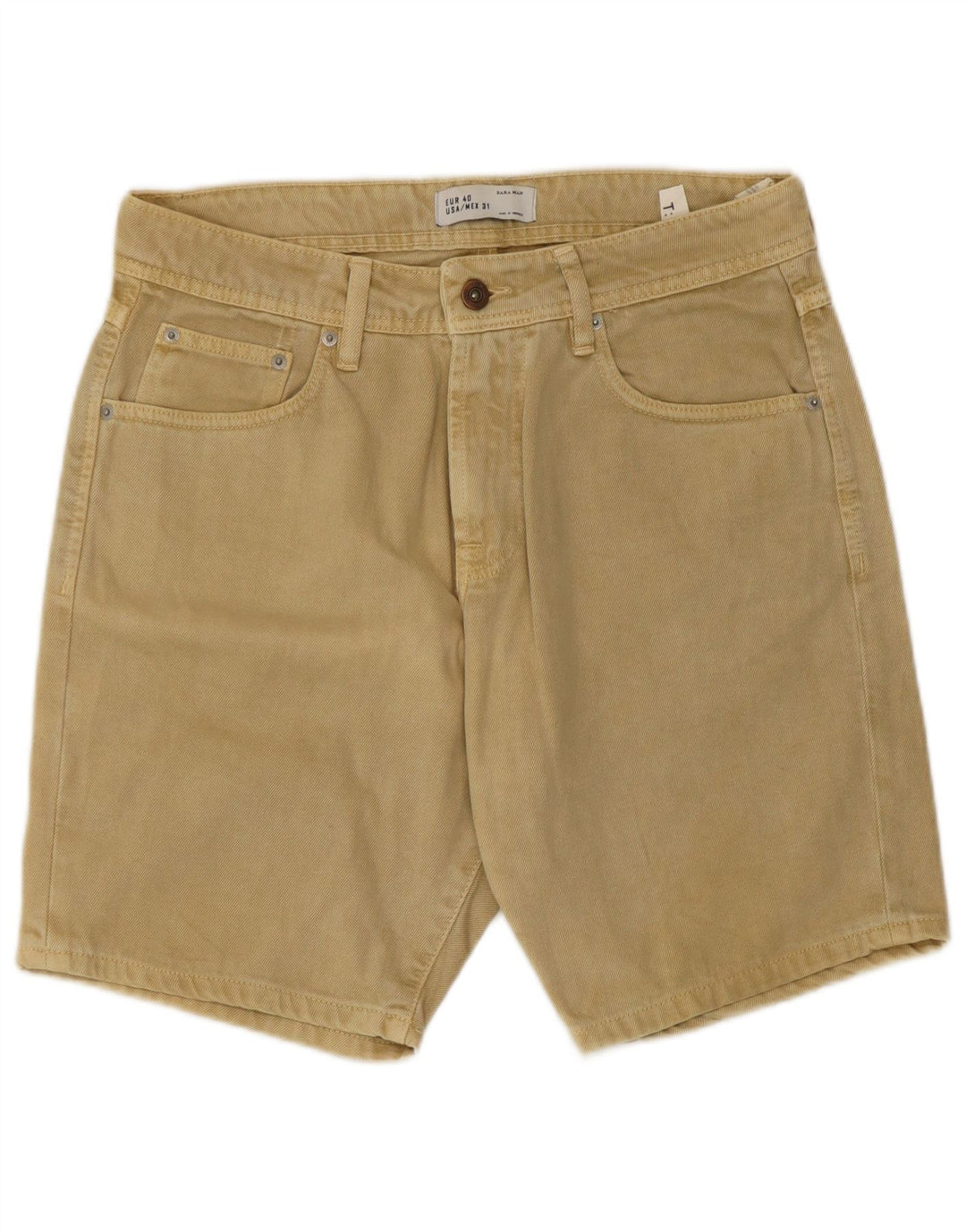 Zara Ανδρικό τζιν σορτς EU 40 Medium W31 Μπεζ βαμβακερό