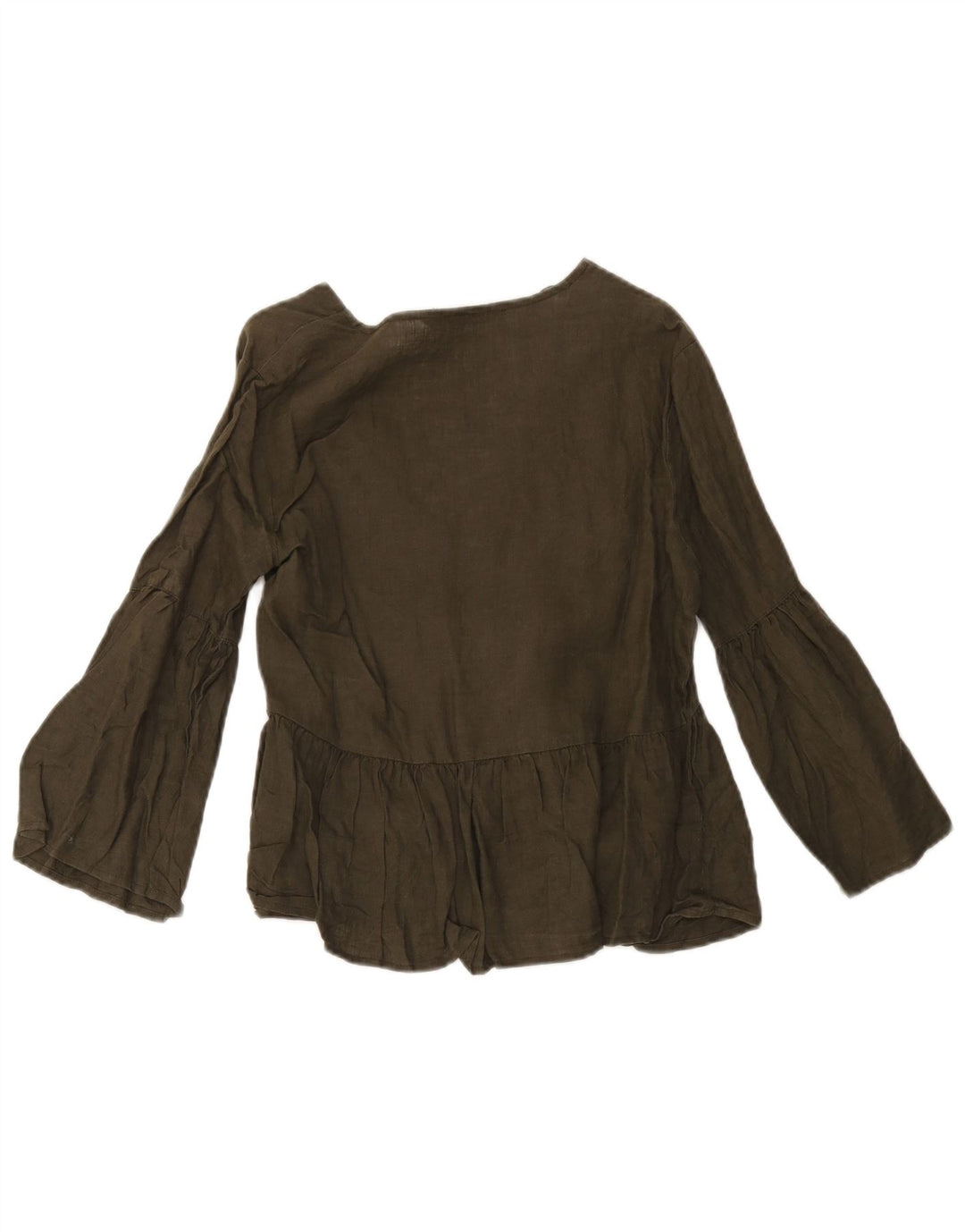 Zara Γυναικεία Μπλούζα Μπλούζα UK 10 Small Green Len