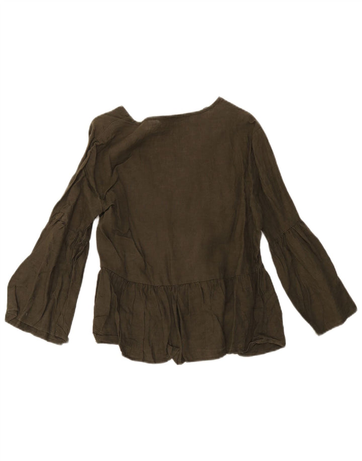 Zara Γυναικεία Μπλούζα Μπλούζα UK 10 Small Green Len