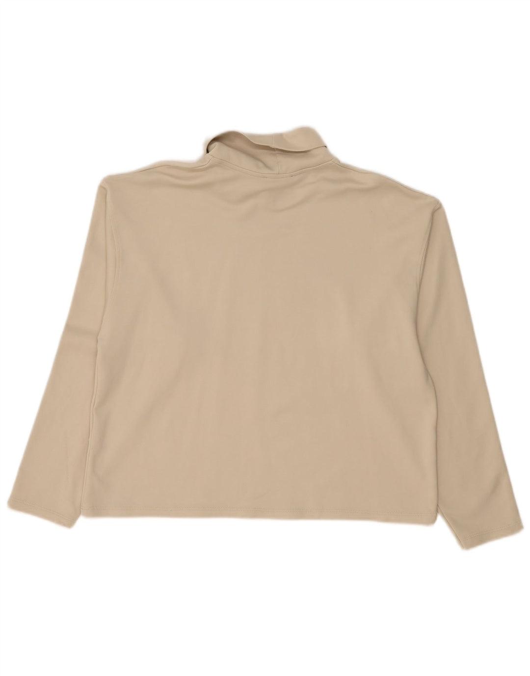 Zara Γυναικείο Crop Top Μακρυμάνικο UK 14 Medium Beige Polyamide