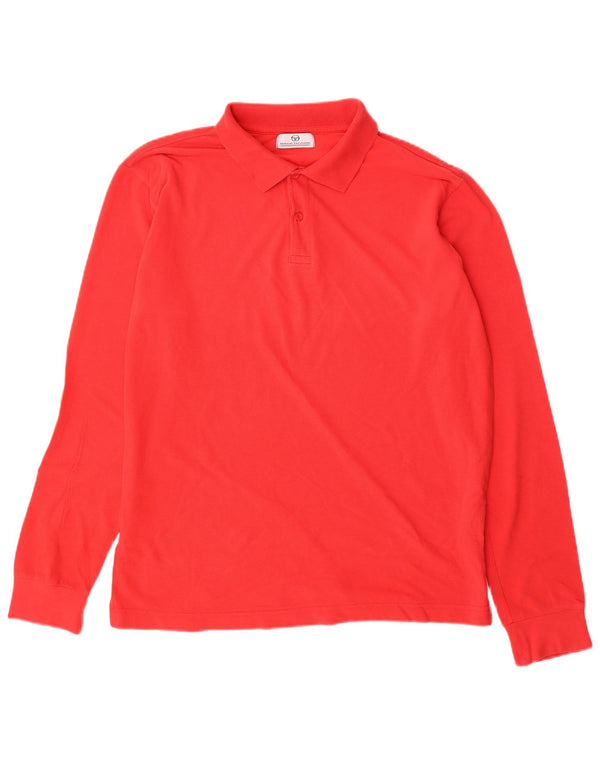 SERGIO TACCHINI Ανδρικό μακρυμάνικο μπλουζάκι πόλο XL κόκκινο βαμβακερό