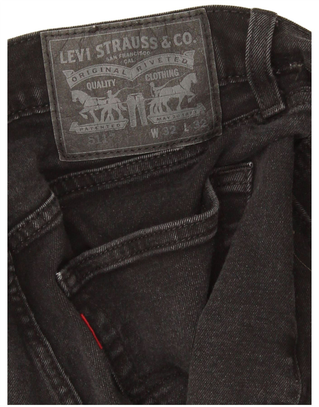 Levi's Mens 511 Slim Jeans W32 L27 Μαύρο βαμβακερό