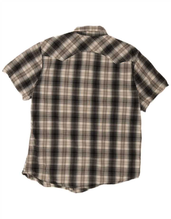Ανδρικό μοντέρνο κοντομάνικο πουκάμισο Levi's μεγάλο γκρι καρό βαμβακερό