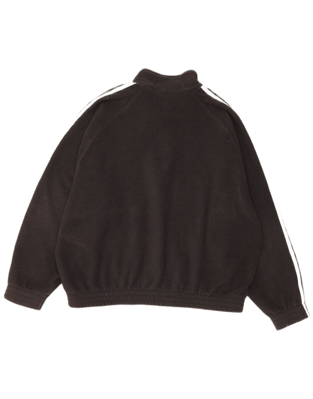 Adidas γυναικείο φερμουάρ με λαιμόκοψη μεγάλου μεγέθους fleece jumper UK 12 μεσαίο μαύρο πολυεστέρα