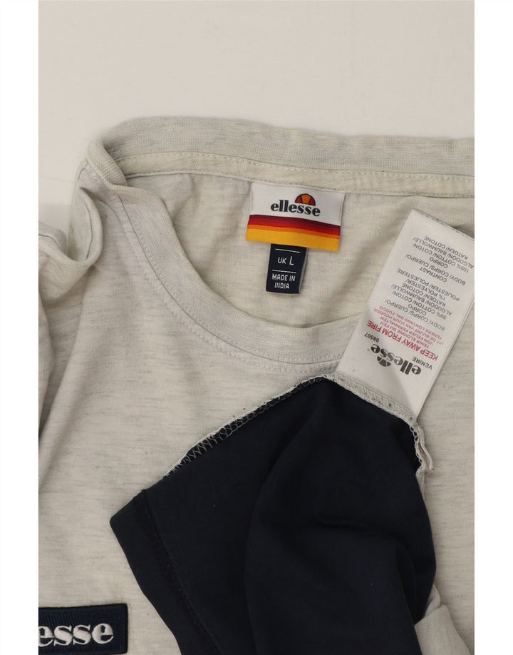 Ανδρικό T-Shirt Ellesse Top Large Grey Colourblock Βαμβακερό