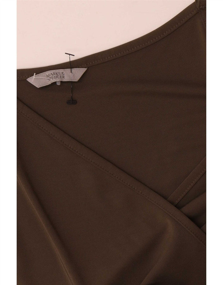 Marks & Spencer Γυναικείο Αμάνικο Φόρεμα A-Line UK 12 Medium Khaki