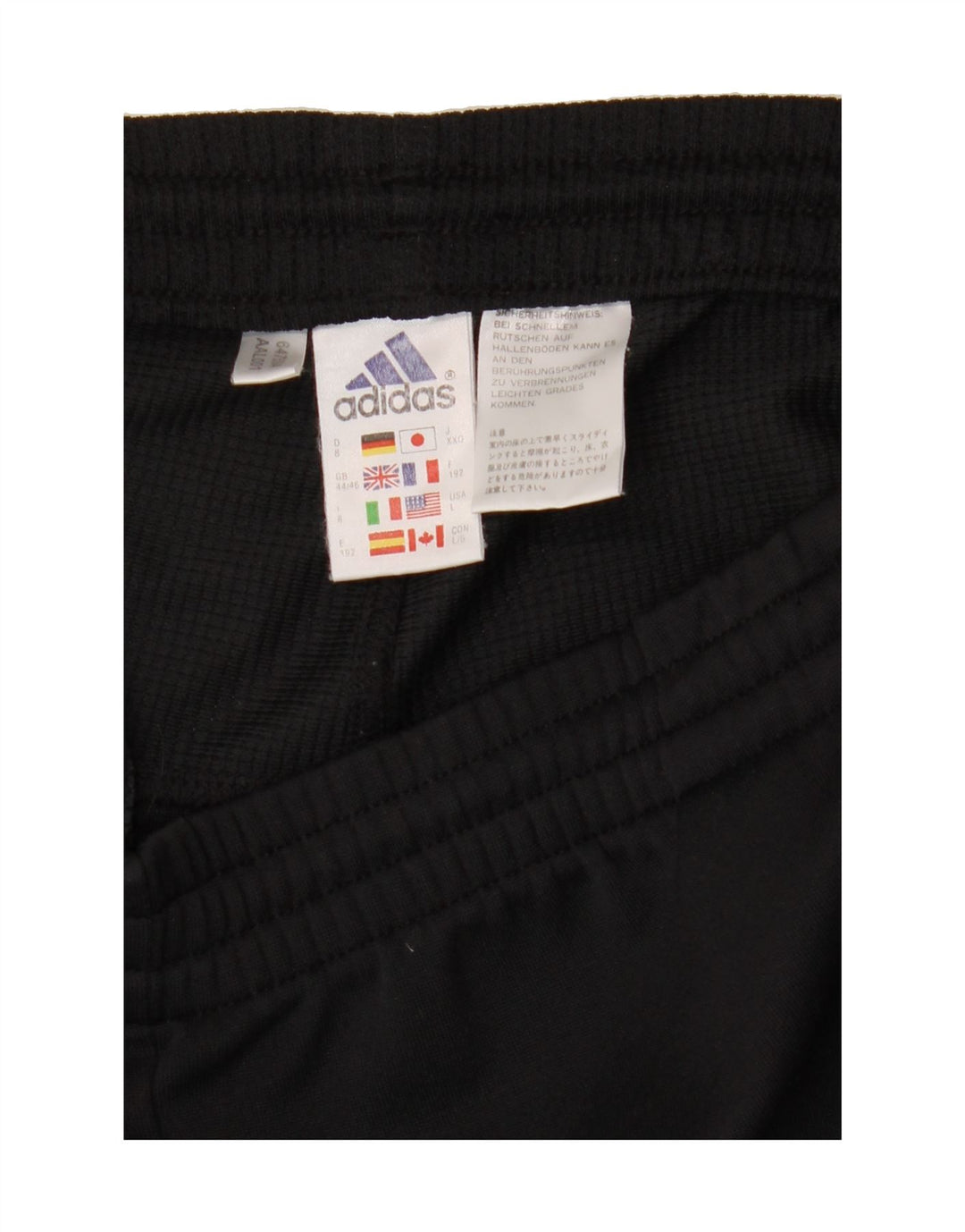 ADIDAS Mens Tracksuit Trousers UK 44/46 Large Black Polyester Vintage Adidas and Second-Hand Adidas from Messina Hembry 