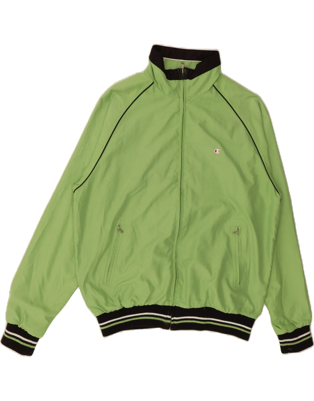 CHAMPION Mens Tracksuit Top Jacket Large Green Polyester Vintage Champion and Second-Hand Champion from Messina Hembry 