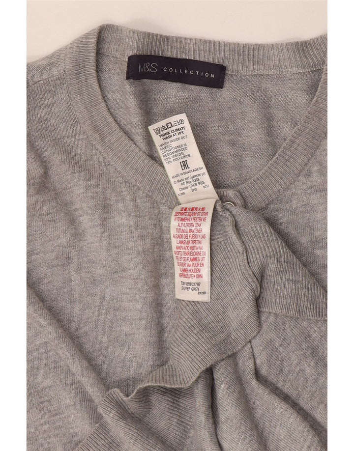 Marks & Spencer Γυναικεία ζακέτα πουλόβερ UK 14 μεσαίου γκρι βισκόζη