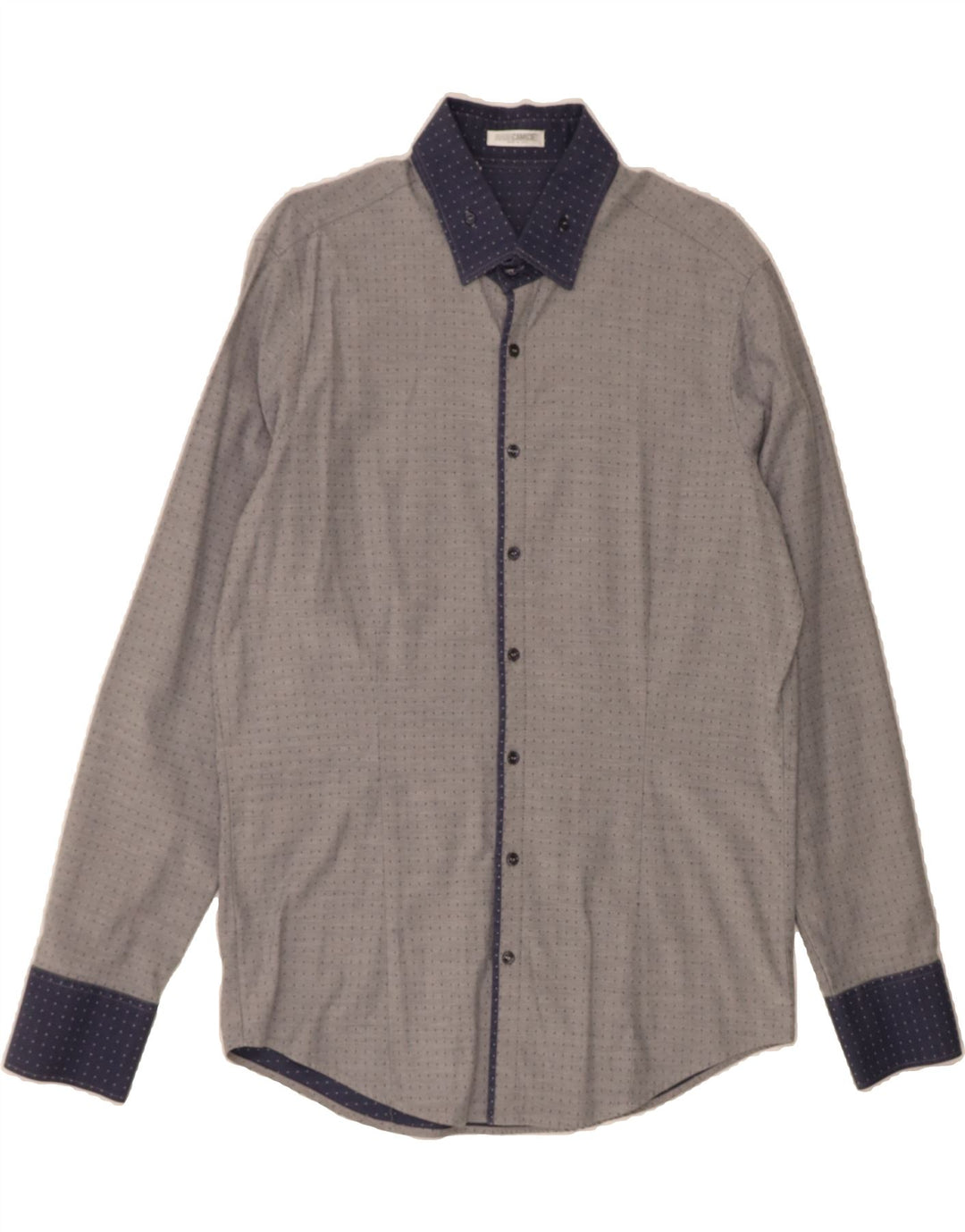 NARACAMICIE Mens Shirt XL Grey Spotted Vintage Naracamicie and Second-Hand Naracamicie from Messina Hembry 