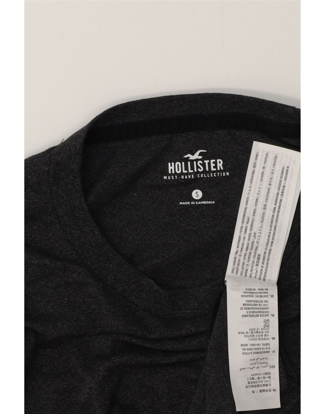 Ανδρικό T-Shirt HOLLISTER Top Μικρό Γκρι Βαμβακερό