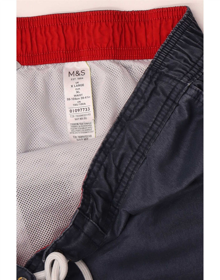 Ανδρικά σορτς κολύμβησης Marks & Spencer XL Navy Blue Colorblock Polyester