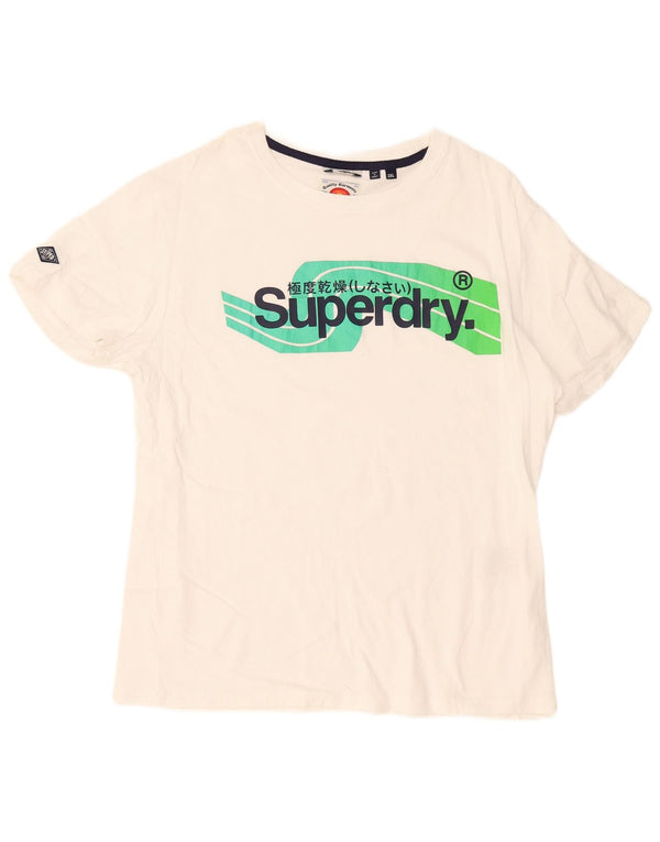 Superdry Γυναικείο T-Shirt Top UK 20 2XL Λευκό βαμβακερό