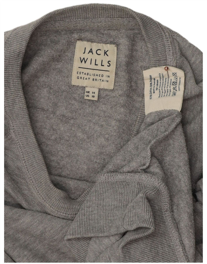 Γυναικείο γραφικό φούτερ JACK WILLS Jumper UK 14 Large Grey Flecked