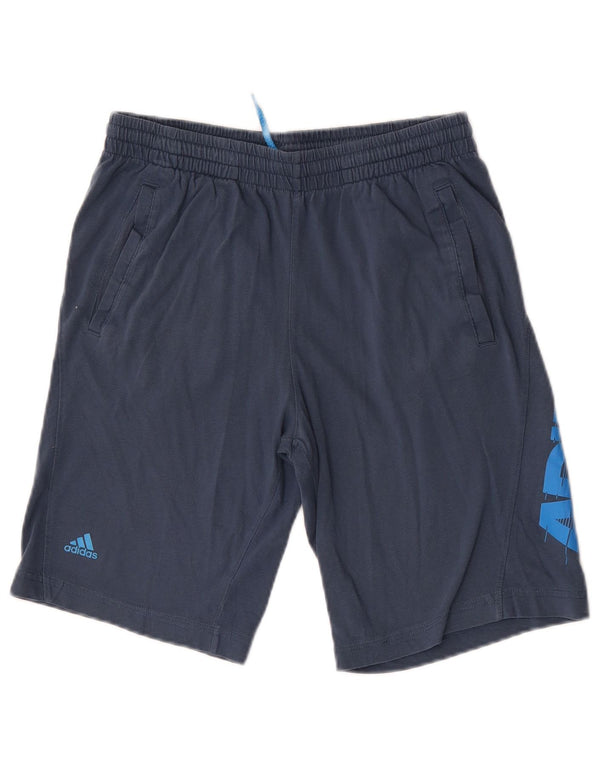 Adidas Boys Graphic Sport Short 13-14 Years Navy Blue Cotton