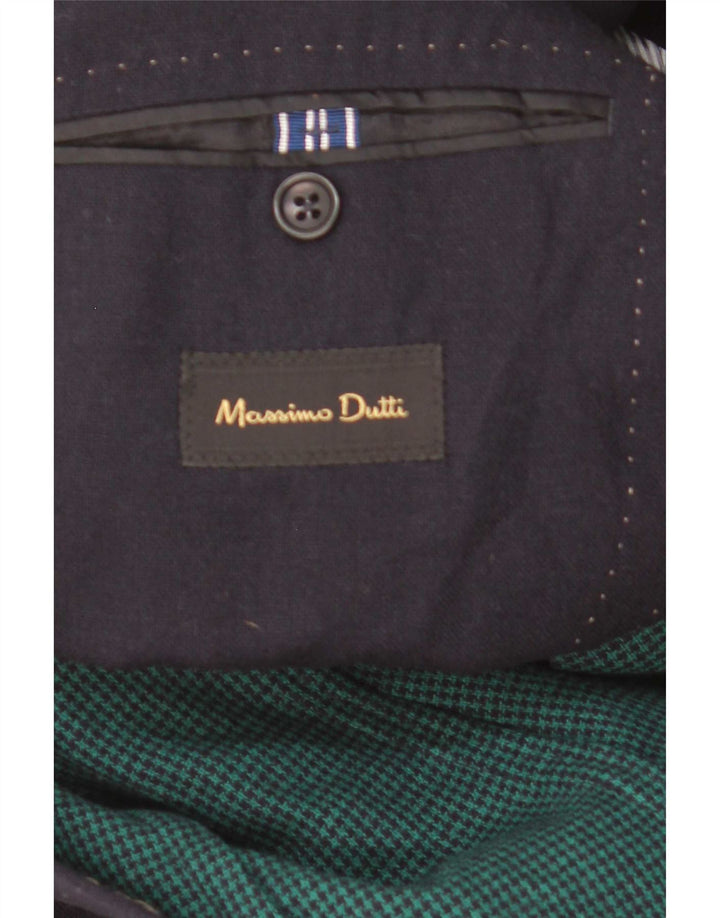 Massimo Dutti Ανδρικό σακάκι μπλέιζερ με 2 κουμπιά EU 48 Μαλλί μεσαίου μπλε ναυτικού