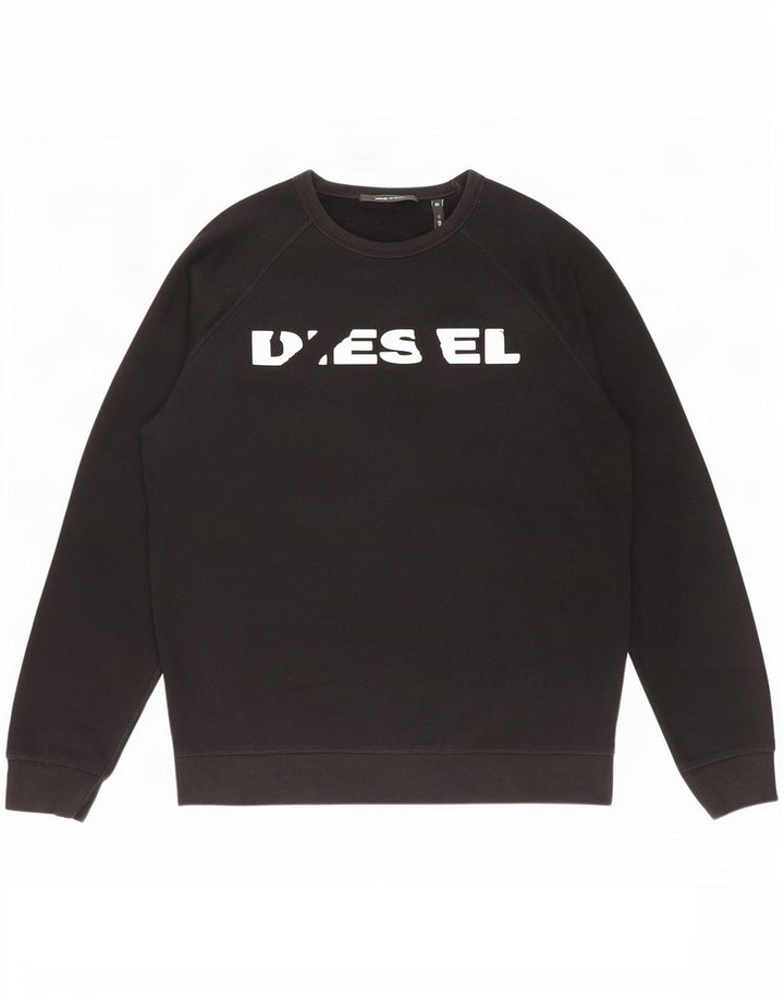 Diesel Ανδρικό γραφικό φούτερ Jumper μεγάλο μαύρο βαμβακερό