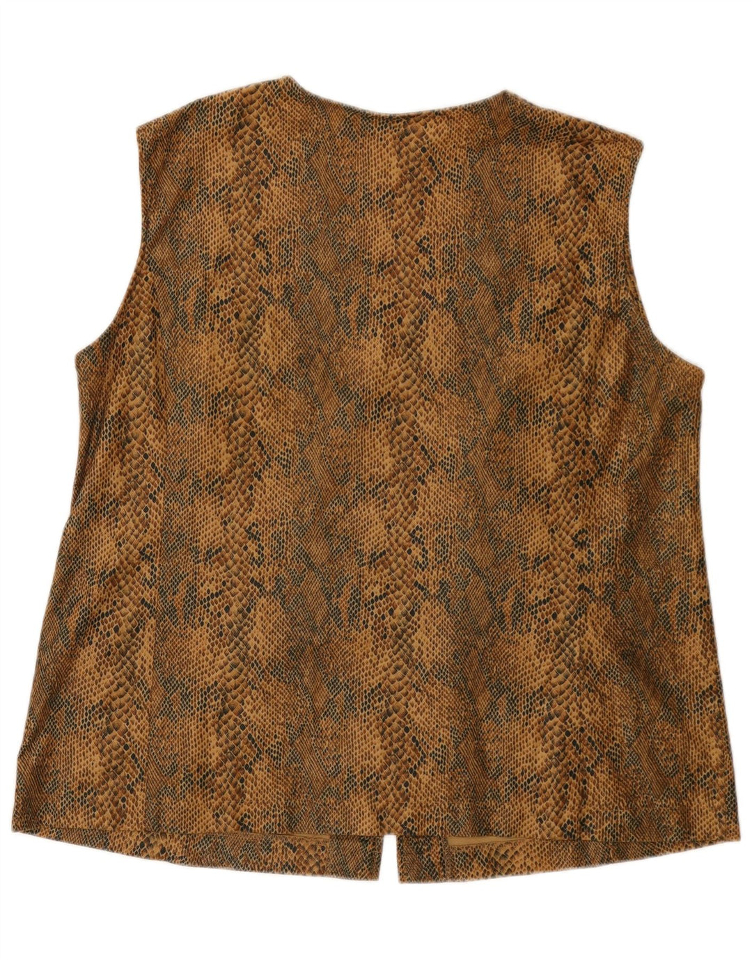 VINTAGE Γυναικείο Gilet UK 18 XL καφέ Animal Print Polyester