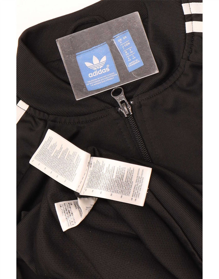 Γυναικεία αθλητική φόρμα γραφικών Adidas Top Jacket UK 8 Small Black Polyester