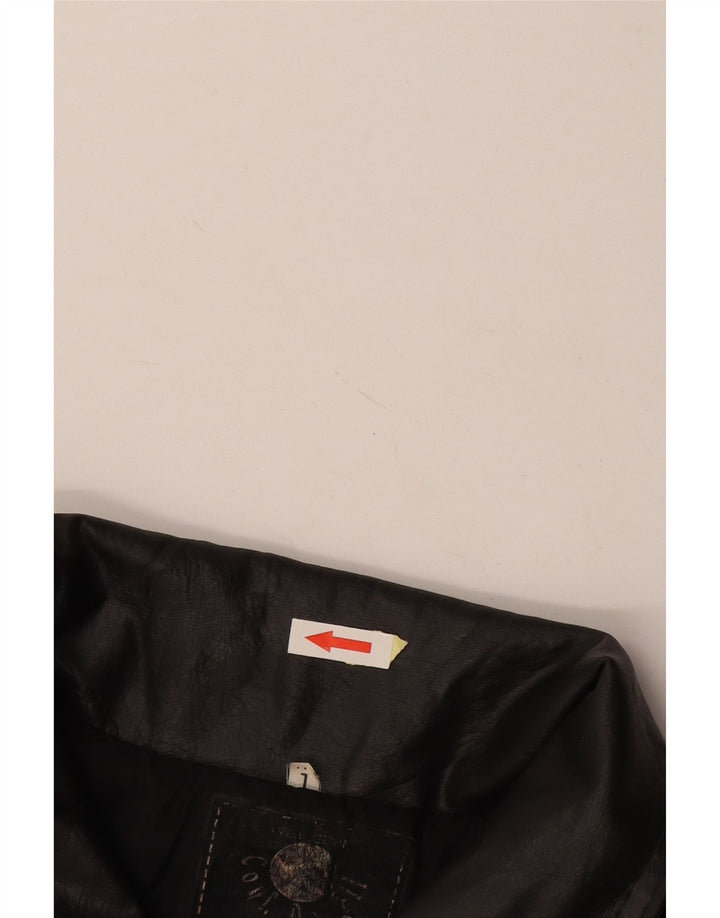 VINTAGE Γυναικείο γραφικό Oversized Biker Jacket UK 16 Large Μαύρο