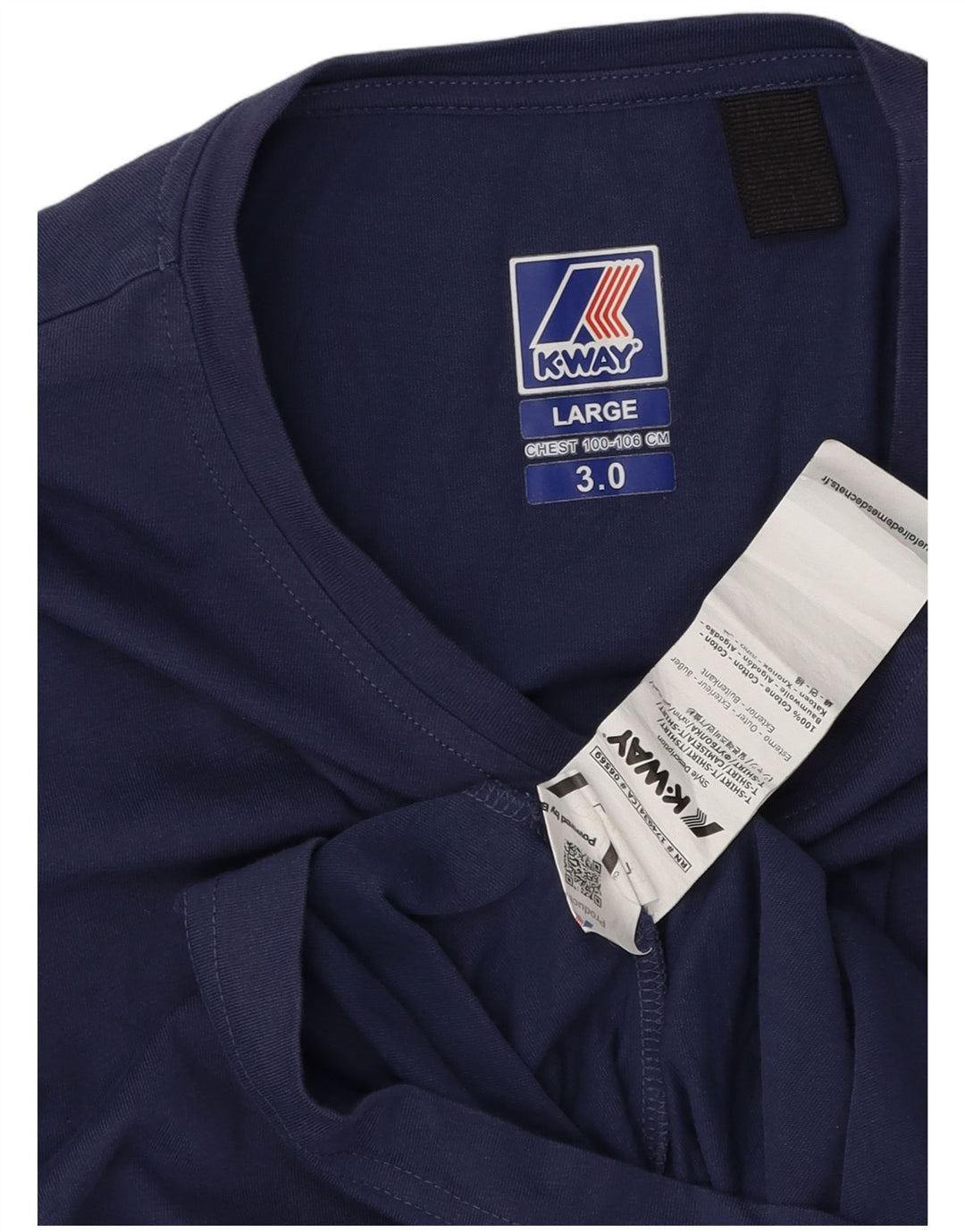 Ανδρικό T-Shirt K-Way Top Large Navy Blue από βαμβάκι