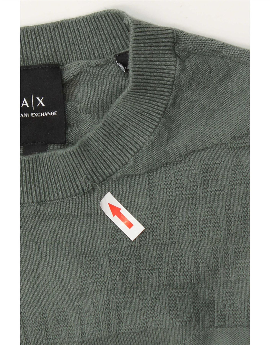 Armani Exchange Ανδρικό πουλόβερ με λαιμόκοψη, μικρό πράσινο βαμβακερό