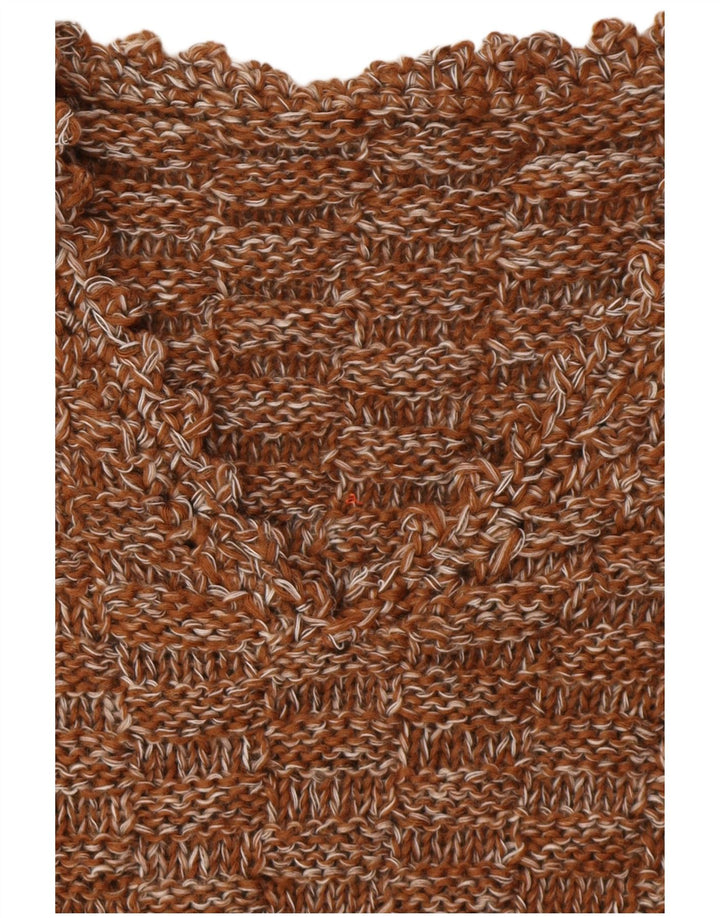 VINTAGE Γυναικείο πουλόβερ με λαιμόκοψη με V λαιμόκοψη UK 16 Μεγάλο καφέ φλύκταινα