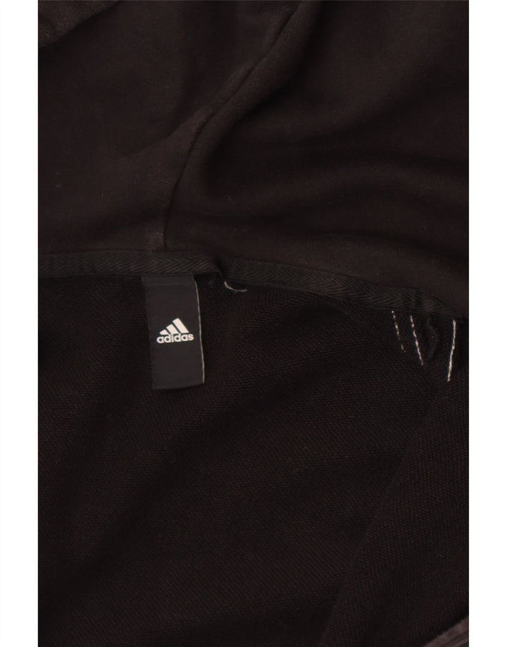 Ανδρικό πουλόβερ Adidas με φερμουάρ με κουκούλα σε μαύρο χρώμα