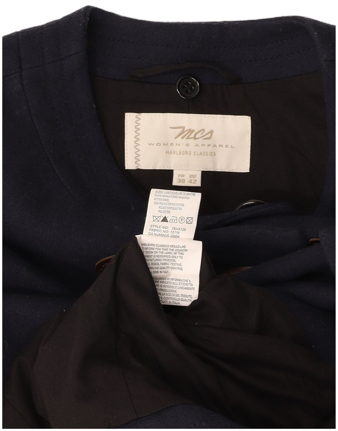 MARLBORO CLASSICS Γυναικείο παλτό Duffle EU 42 Large Navy Blue Polyester