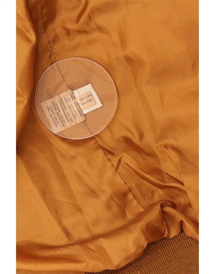 Vintage Ανδρικό Suede Bomber Jacket IT 50 Large Beige Leather