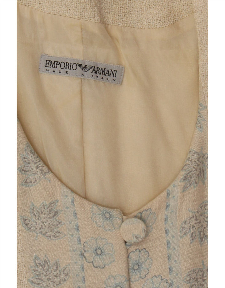 EMPORIO ARMANI Γυναικείο μπλέιζερ με 3 κουμπιά μπουφάν UK 10 Small Beige Floral