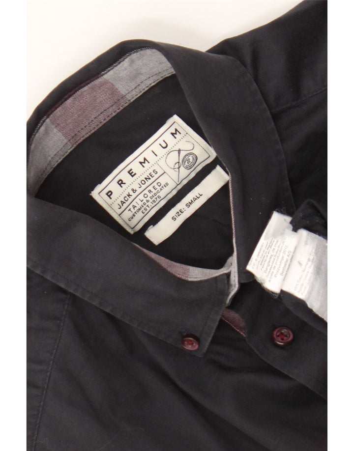 Ανδρικό πουκάμισο Jack & Jones από βαμβακερό γαλάζιο