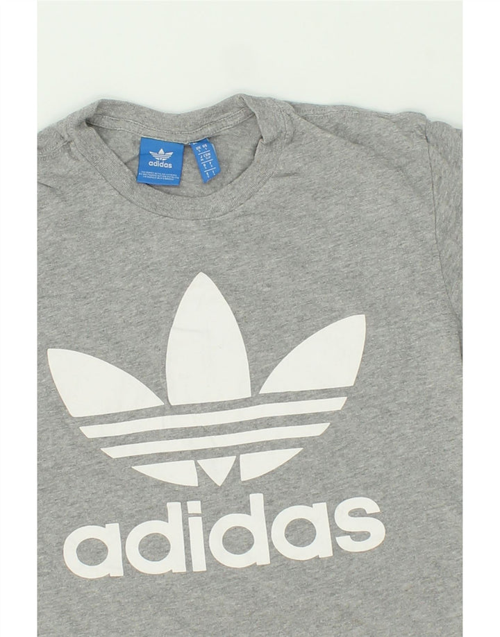 ADIDAS Mens Graphic T-Shirt Top Small Grey Cotton Vintage Adidas and Second-Hand Adidas from Messina Hembry 
