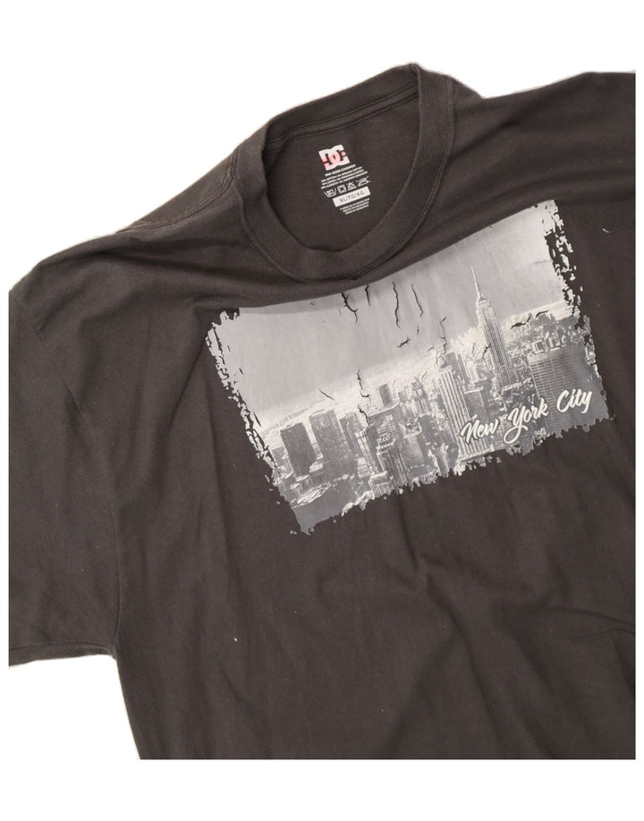 DC Mens Graphic T-Shirt Top XL Grey Cotton Vintage DC and Second-Hand DC from Messina Hembry 