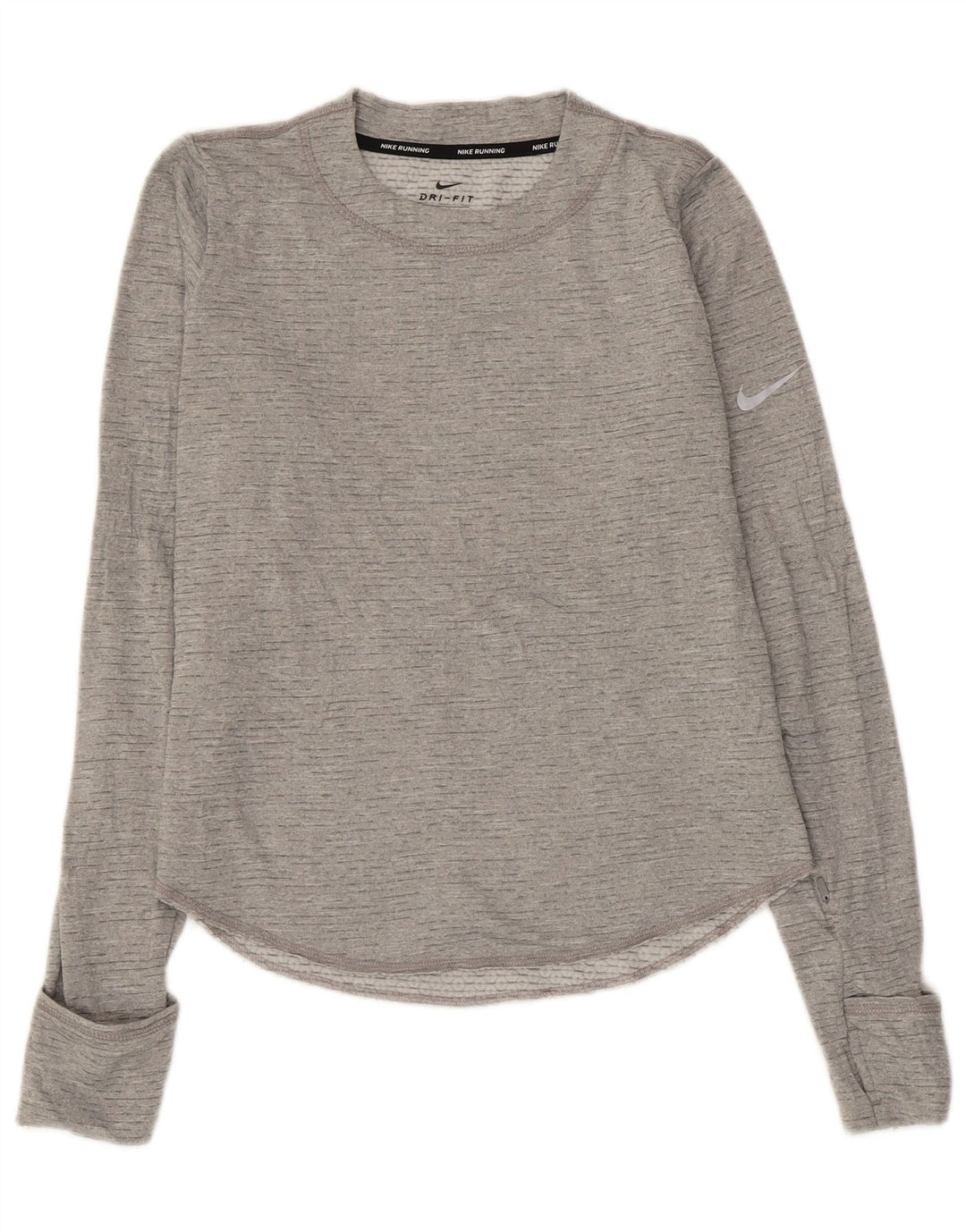 Nike γυναικεία Dri Fit Oversized Top μακριά μανίκια UK 10 Small Grey Flecked