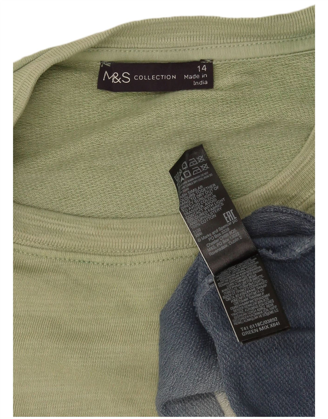 Marks & Spencer Γυναικεία φούτερ Jumper UK 14 Large Green Colourblock
