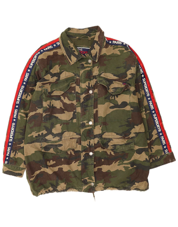 Superdry Γυναικείο Γραφικό Utility Μπουφάν UK 14 Large Khaki Camouflage