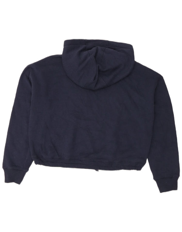 Tommy Hilfiger Γυναικεία Crop Oversized Hoodie Jumper UK 16 Large Navy Blue