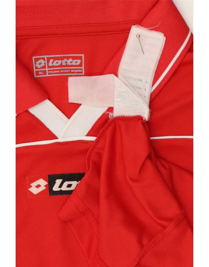 Ανδρικό Lotto Graphic Polo Shirt XL Red Colorblock Πολυεστέρας